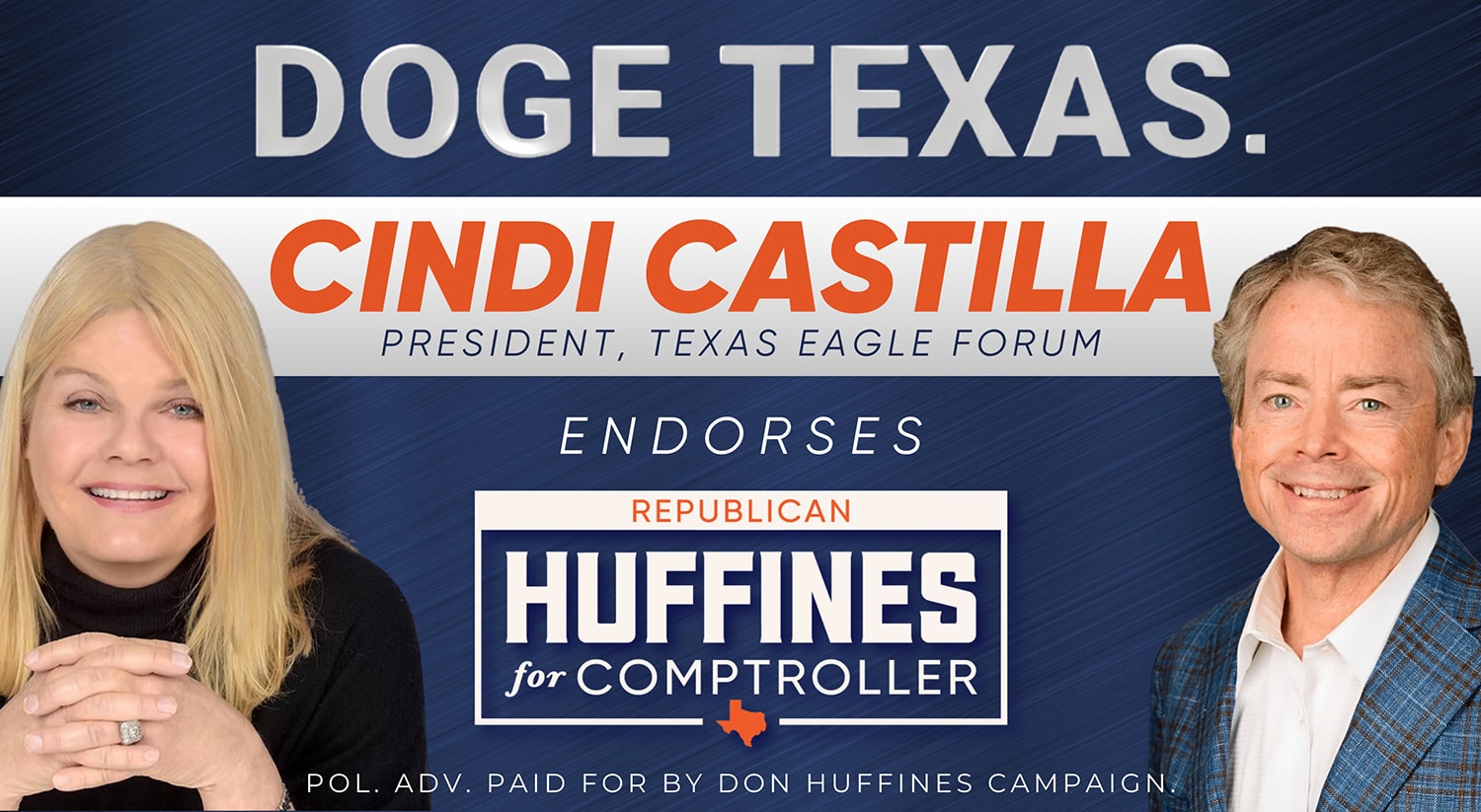 Cindi Castilla Endorses Huffines for Comptroller