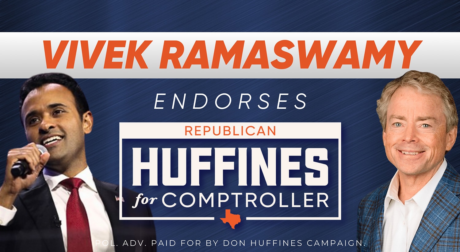 Vivek Ramaswamy Endorses Huffines for Comptroller