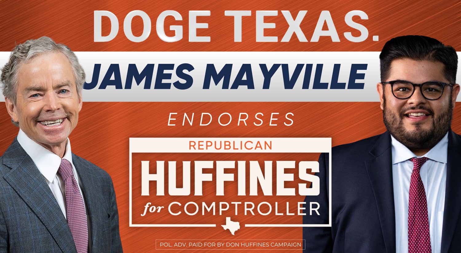 James Mayville Endorses Don Huffines for Comptroller