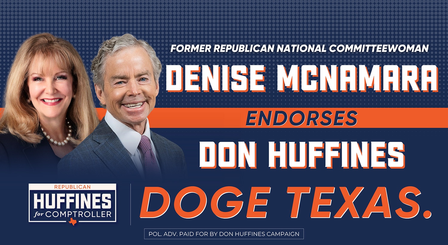 Republican National Committeewoman Denise McNamara Endorses Don Huffines for Comptroller