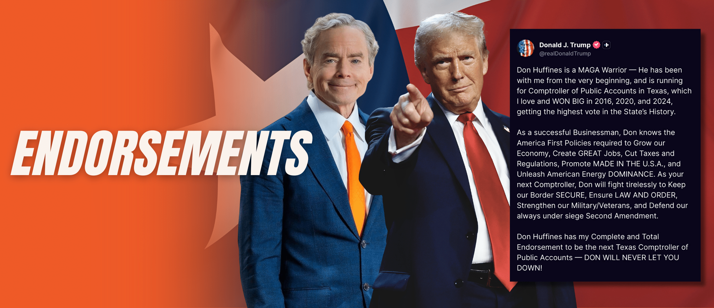 Don Huffines Endorsements