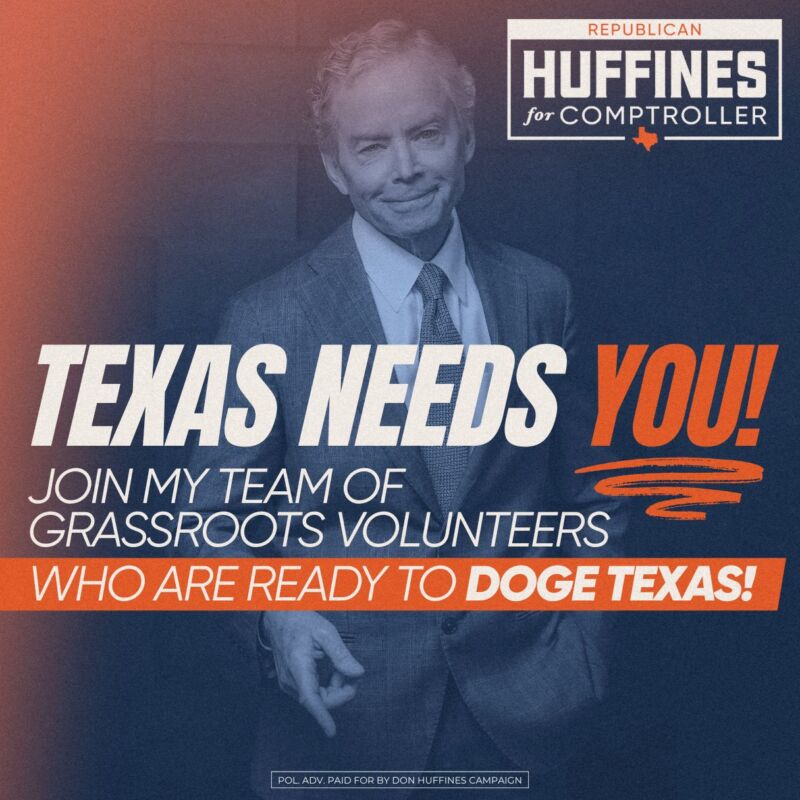 Image for the Tweet beginning: Texas needs fighters like @DonHuffines